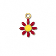 Ciondoli in acciaio inossidabile fiore oro-rosso scuro-giallo