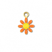 Ciondoli in acciaio inossidabile fiore oro-arancione-giallo