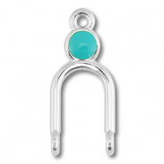 Ciondoli di metallo DQ distanziatore argento antico (privo di nichel)-blu turchese
