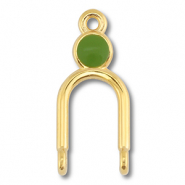 Ciondoli di metallo DQ distanziatore oro (privo di nichel)-verde oliva