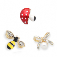 Pins ape / fiocco / fungo oro-giallo-nero-rosso