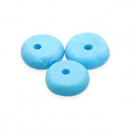 Perline in pietra naturale Magnesite rondella blu