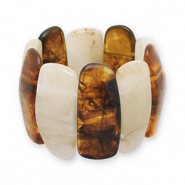 Bracciali in resina trasparente marrone ambra-biancastro-beige