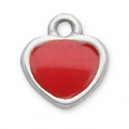 Ciondoli in acciaio inossidabile cuore argento-rosso
