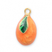 Ciondoli in acciaio inossidabile kumquat oro-arancione-verde