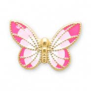 Perline in acciaio inossidabile farfalla oro-rosa-bianco