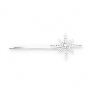 Accessori per capelli fermaglio per capelli stella con strass argento-trasparente
