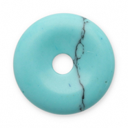 Perline in pietra naturale Turchese donut 16mm turchese