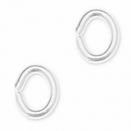 Componenti di metallo DQ anellino apribile ovale argento antico (privo di nichel)