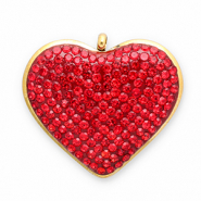 Ciondoli in acciaio inossidabile cuore oro-rosso