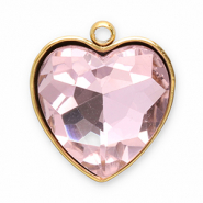 Ciondoli in acciaio inossidabile sfaccettato cuore oro-rosa