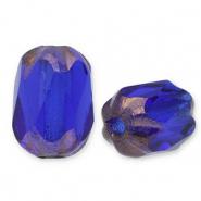 Perline Rep. Ceca FPB ovale 6x4mm dark sapphire-bronze