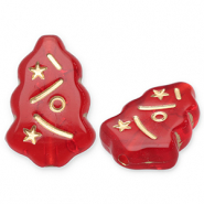 Perline in acrilico albero di Natale rosso-oro