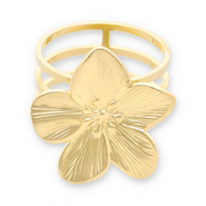 Anello per sciarpa in acciaio inossidabile fiore oro