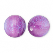 Perline in acrilico con glitterato 6 mm viola-turchese