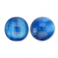 Perline in acrilico con glitterato 12 mm blu-turchese