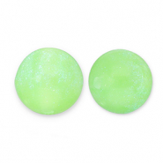 Perline in acrilico con glitterato 12 mm verde chiaro-turchese
