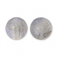 Perline in acrilico con glitterato 12 mm grigio-turchese