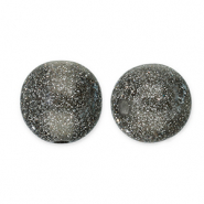 Perline in acrilico con glitterato 12 mm nero-argento