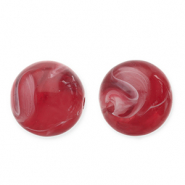 Perline in acrilico 12mm tonda rosso-bianco