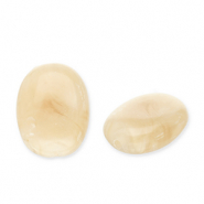Perline in acrilico ovale beige marrone-bianco