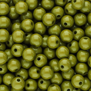 Perline in acrilico 8 mm lucido verde oliva
