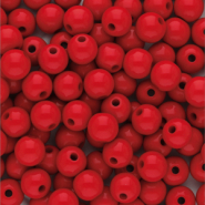 Perline in acrilico 6 mm lucido rosso