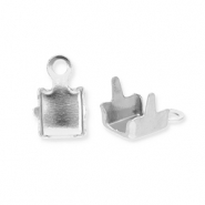 Componenti in acciaio inossidabile terminale per catena strass 4mm argento