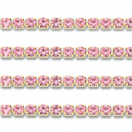 Catena strass in acciaio inossidabile 2mm oro-rosa