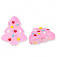 Perline di vetro albero di Natale rosa neon-multicolore