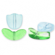Perline di vetro tulipano blu chiaro-verde