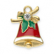 Ciondoli in acciaio inossidabile campanelle di natale oro-rosso-verde-bianco