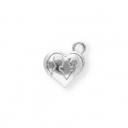 Ciondoli in acciaio inossidabile cuore con silhouette argento