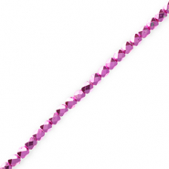 Perline sfaccettate rosa fucsia metallico