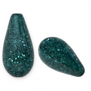Perline Polaris Elements a forma di goccia Paipo verde scuro