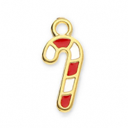 Ciondoli di metallo DQ bastoncini di zucchero oro-bianco-rosso (privo di nichel)