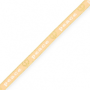BY31&reg; Nastro con testo "Peace" giallo vaniglia-bianco-oro