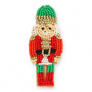 Broches schiaccianoci beige-rosso-oro-verde