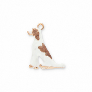 Ciondoli di metallo cane oro-bianco-marrone chiaro