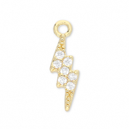 Metallo TQ in ottone ciondolo fulmine oro-trasparente