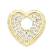 Metallo TQ in ottone ciondolo cuore oro-trasparente