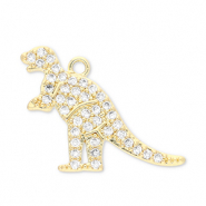 Metallo TQ in ottone ciondolo dinosauro oro-trasparente