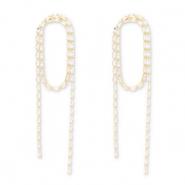 Orecchini in ottone Eco-brass&reg; con zircone oro-cristallo