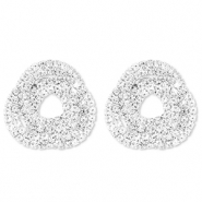Orecchini in ottone Eco-brass&reg; con strass argento-cristallo