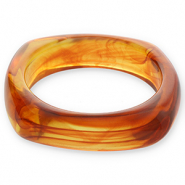 Bracciali bangle in resina trasparente marrone ambra