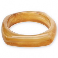 Bracciali bangle in resina marrone crema-bianco