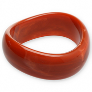 Bracciali bangle in resina rosso ruggine-bianco