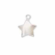 Perle di acqua dolce ciondolo stella argento-bianco naturale