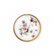 Ciondoli con fiore secchi oro-multicolore
