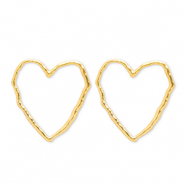 Orecchini in acciaio inossidabile cuore oro